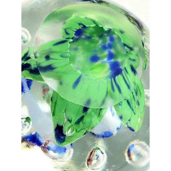 Hand Blown Art Glass Under the Sea Paperweight Bullicante Dolphins Sea Gulls VTG - Picture 8 of 10